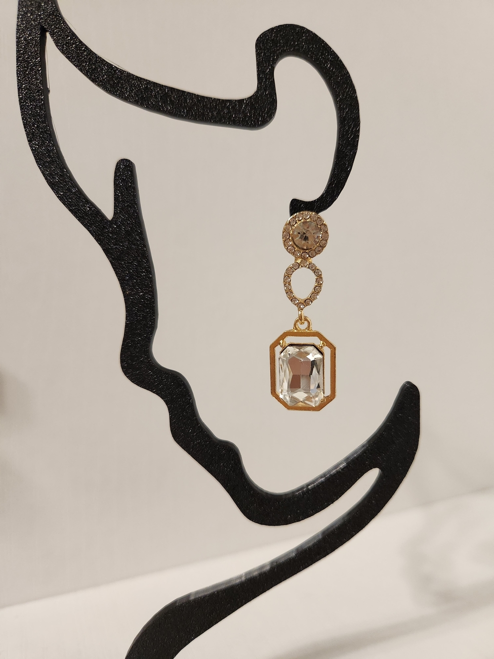 Gold-Tone Clear Crystal Drop Earrings - Elegant Women’s Jewelry